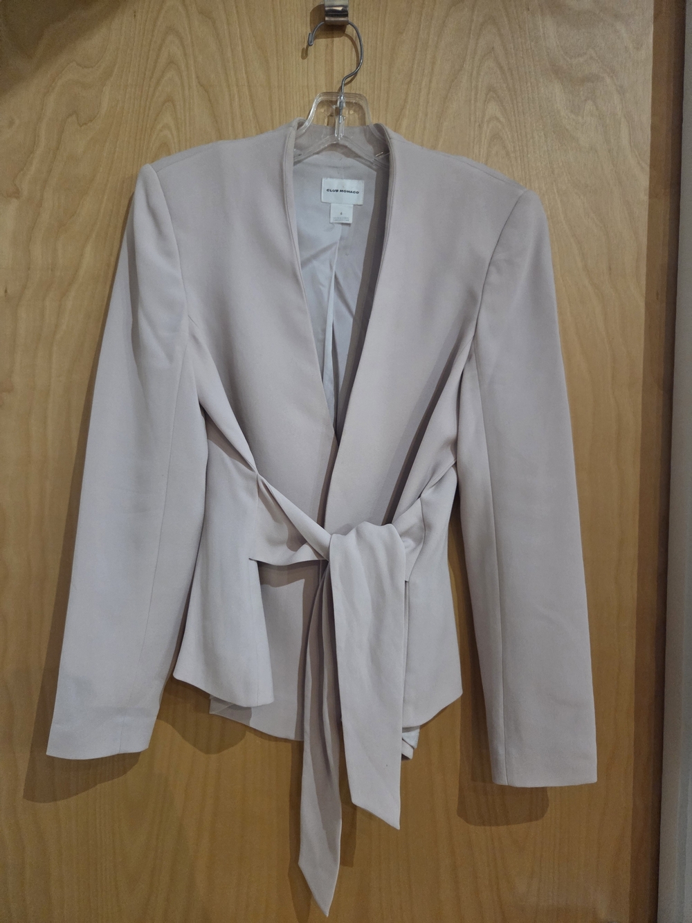 Club Monaco Pale Pink Tie-Waist Blazer Jacket